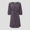 Robe droite ceinturée gris foncé femme