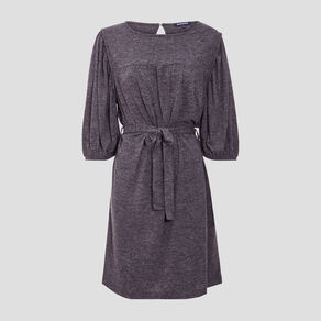 Robe droite ceinturée gris foncé femme