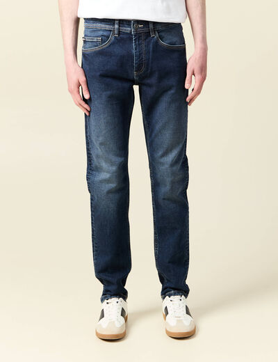 Jeans homme slim effet used denim brut homme