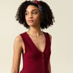 Robe longue droite boutons rouge femme