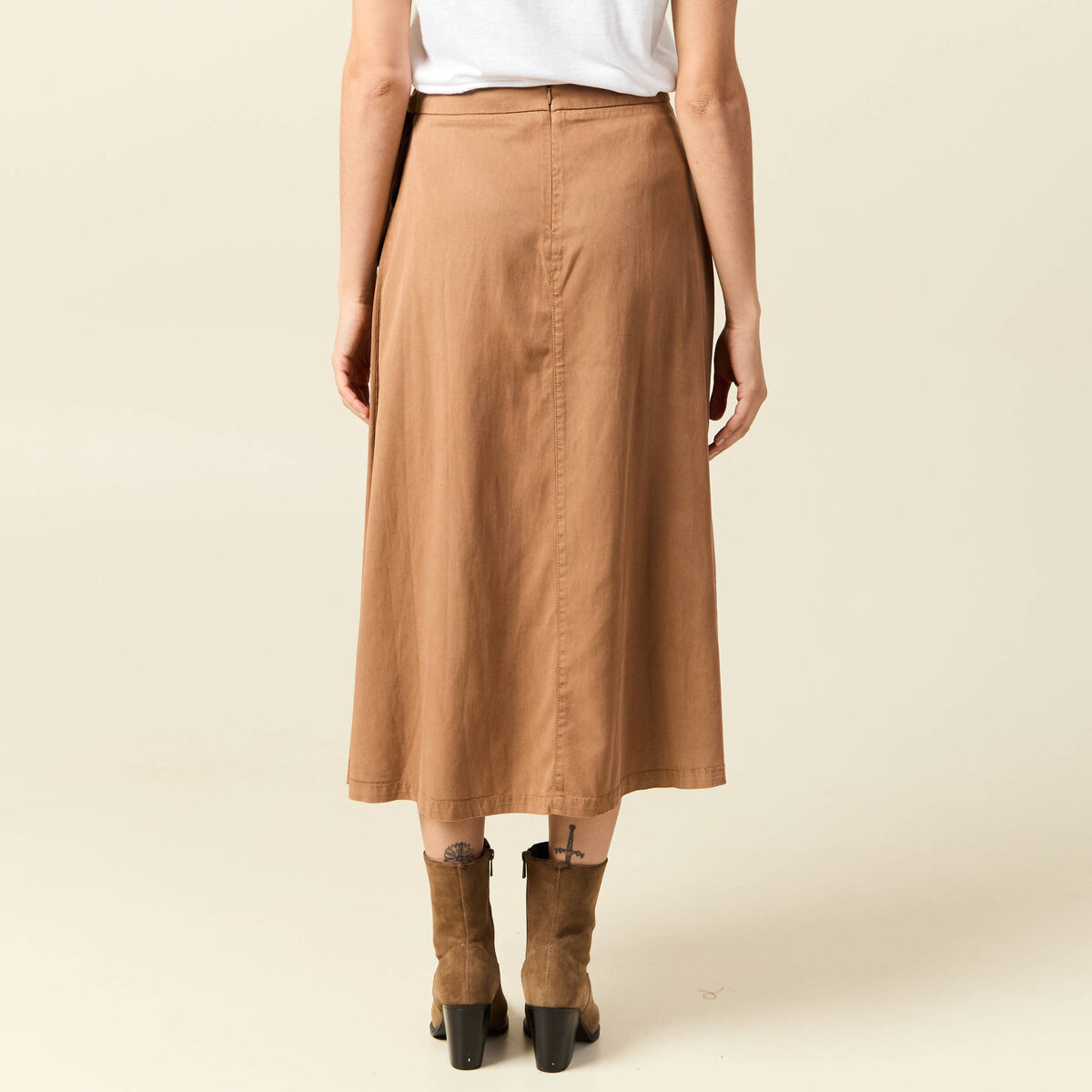 Jupe marron clair femme