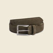 Ceinture large en cuir taupe homme
