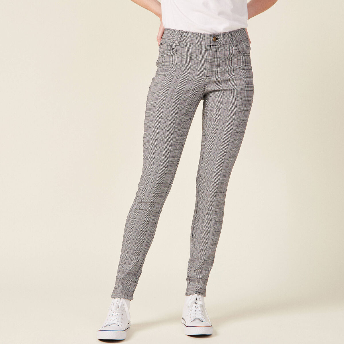 Pantalon skinny gris femme