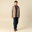 Polo ample manches longues col polo marron fonc&eacute; homme