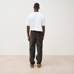 Pantalon large en velours vert kaki homme
