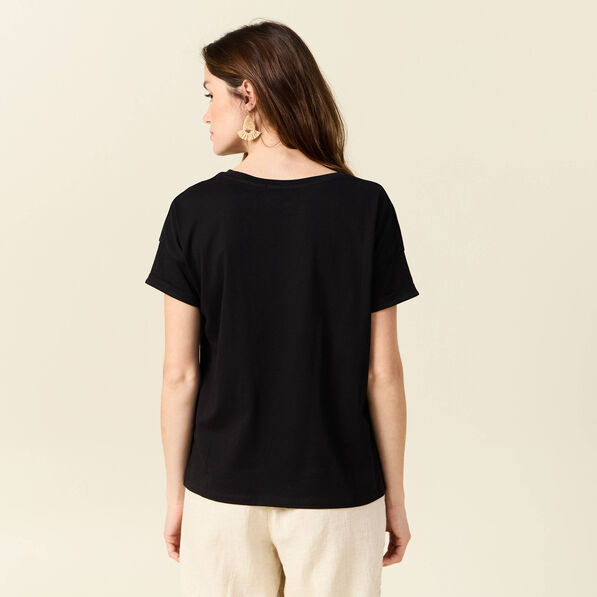 T-shirt éco-responsable noir femme
