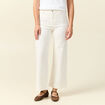 Jeans large taille haute denim blanc femme