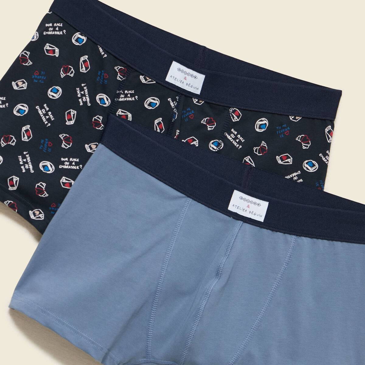 Lot de 2 boxers bleu marine homme
