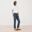 Jeans slim taille standard 7/8&egrave;me bleu femme