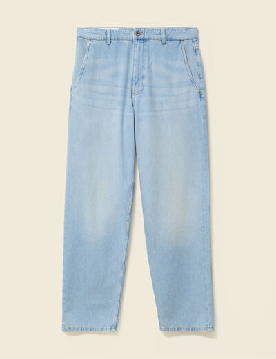 Jeans chino droit longueur 32 denim bleach homme