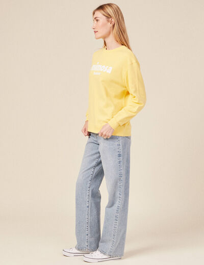 Sweat éco-responsable jaune fluo femme