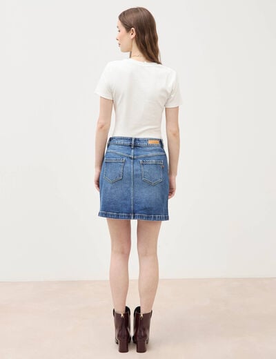 Mini-jupe en jeans bleu gris femme