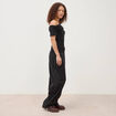 T-shirt ajust&eacute; manches courtes noir femme