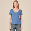T-shirt manches courtes bleu femme