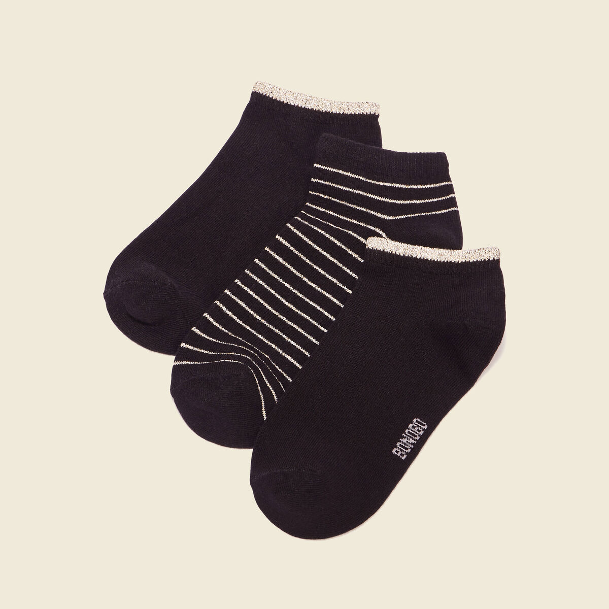 Lot 3 paires chaussettes noir femme