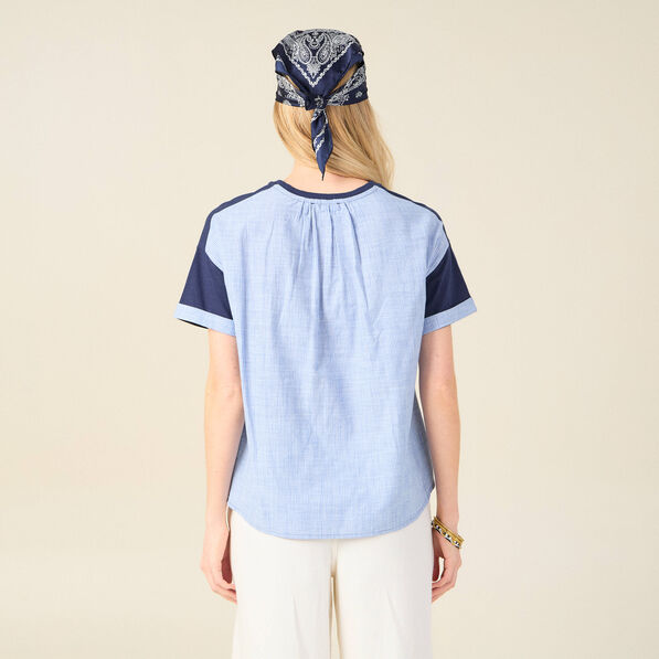 t shirt manches courtes bleu marine femme T-shirt manches courtes bleu marine femme