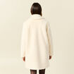 Manteau long laine mouton creme femme