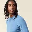 Pull fin col rond manches longues bleu gris homme