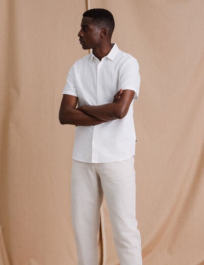 Chemise manches courtes blanc homme