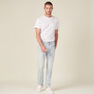 Jeans straight 5 poches denim bleach homme