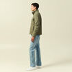 Blouson capuche doublure vert kaki homme