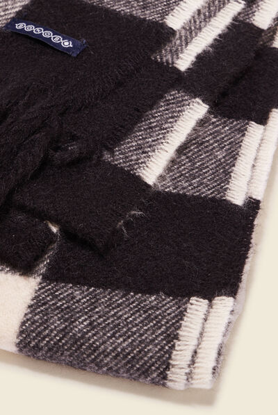 Écharpe avec franges noir homme