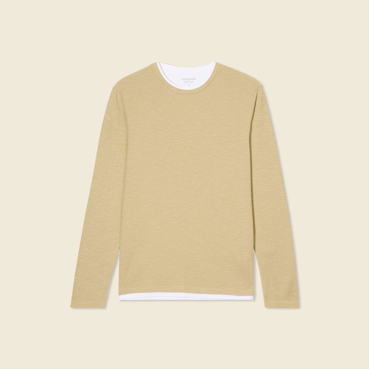 T-shirt manches longues taupe homme