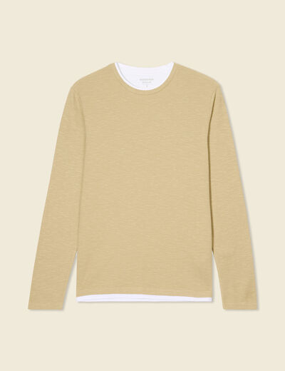 T-shirt manches longues taupe homme