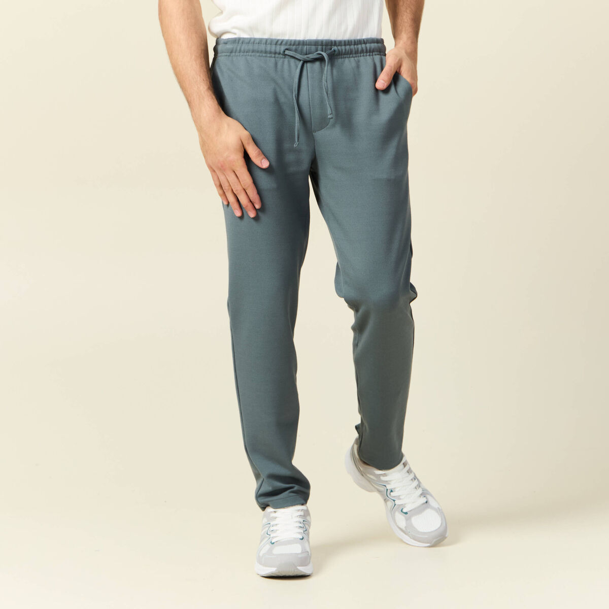 Pantalon chino jogger vert foncé homme