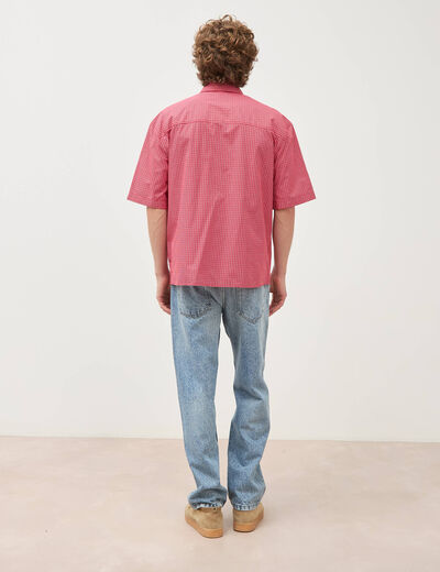 Chemise boyfriend en coton rouge homme