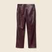 Pantalon taille haute similicuir prune femme
