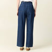 Jeans large &agrave; pinces denim brut femme
