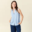 Chemise sans manches bleu femme