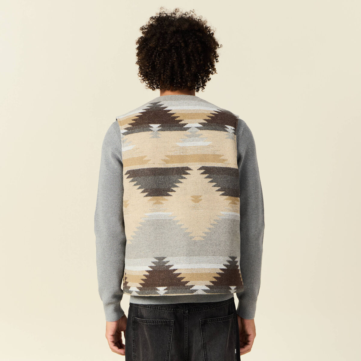 Blouson sans manche réversible beige homme