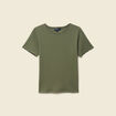 T-shirt manches courtes c&ocirc;tel&eacute; vert kaki femme