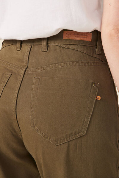 Pantalon cargo vert kaki femme
