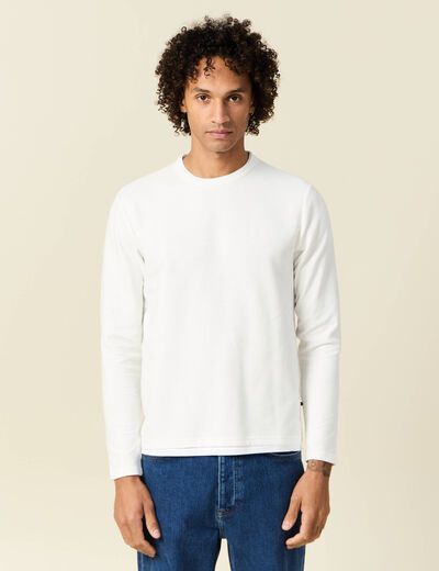 T-shirt manches longues ecru homme