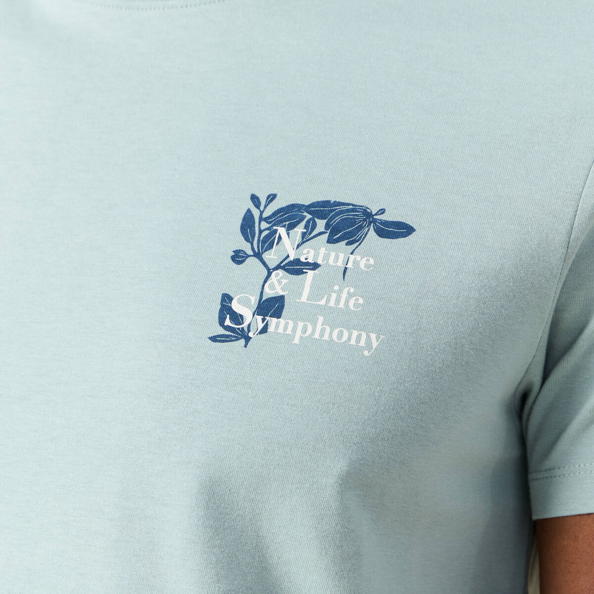 T-shirt manches courtes bleu gris homme