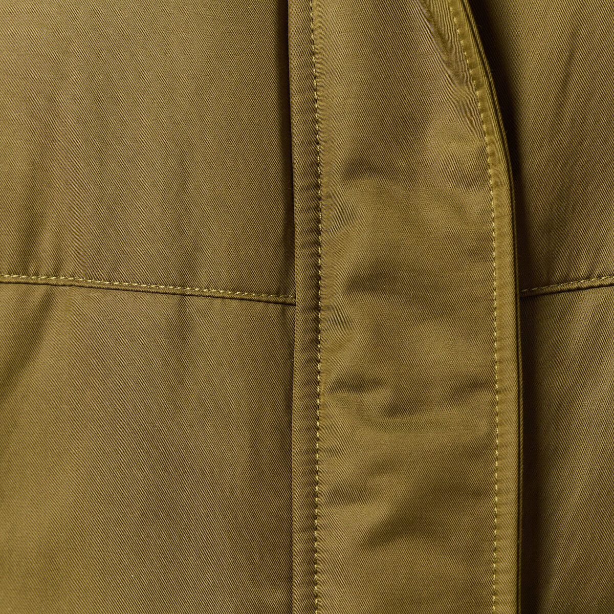 Parka droite &agrave; capuche vert kaki femme