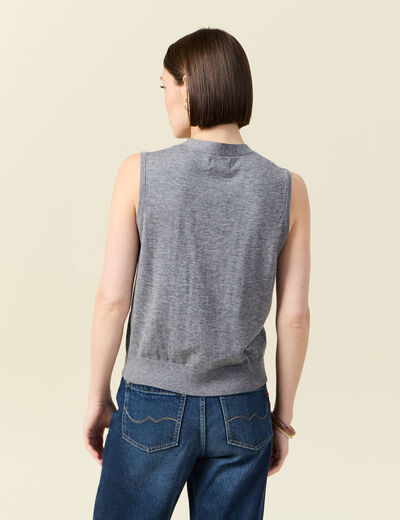 Gilet sans manches gris clair femme