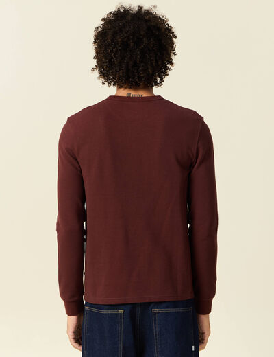 T-shirt manches longues bordeaux homme