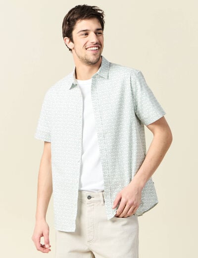 Chemise manches courtes vert homme
