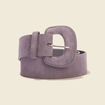Ceinture large en cuir bleu clair femme