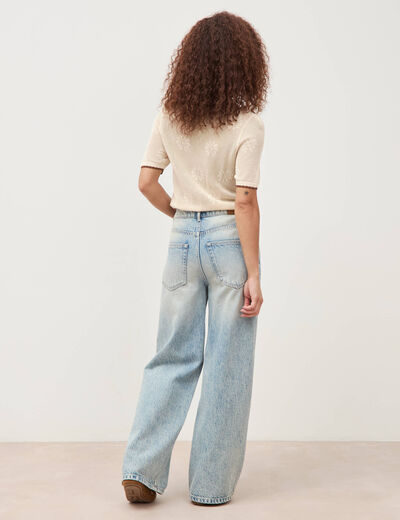 Jeans loose taille standard bleu femme