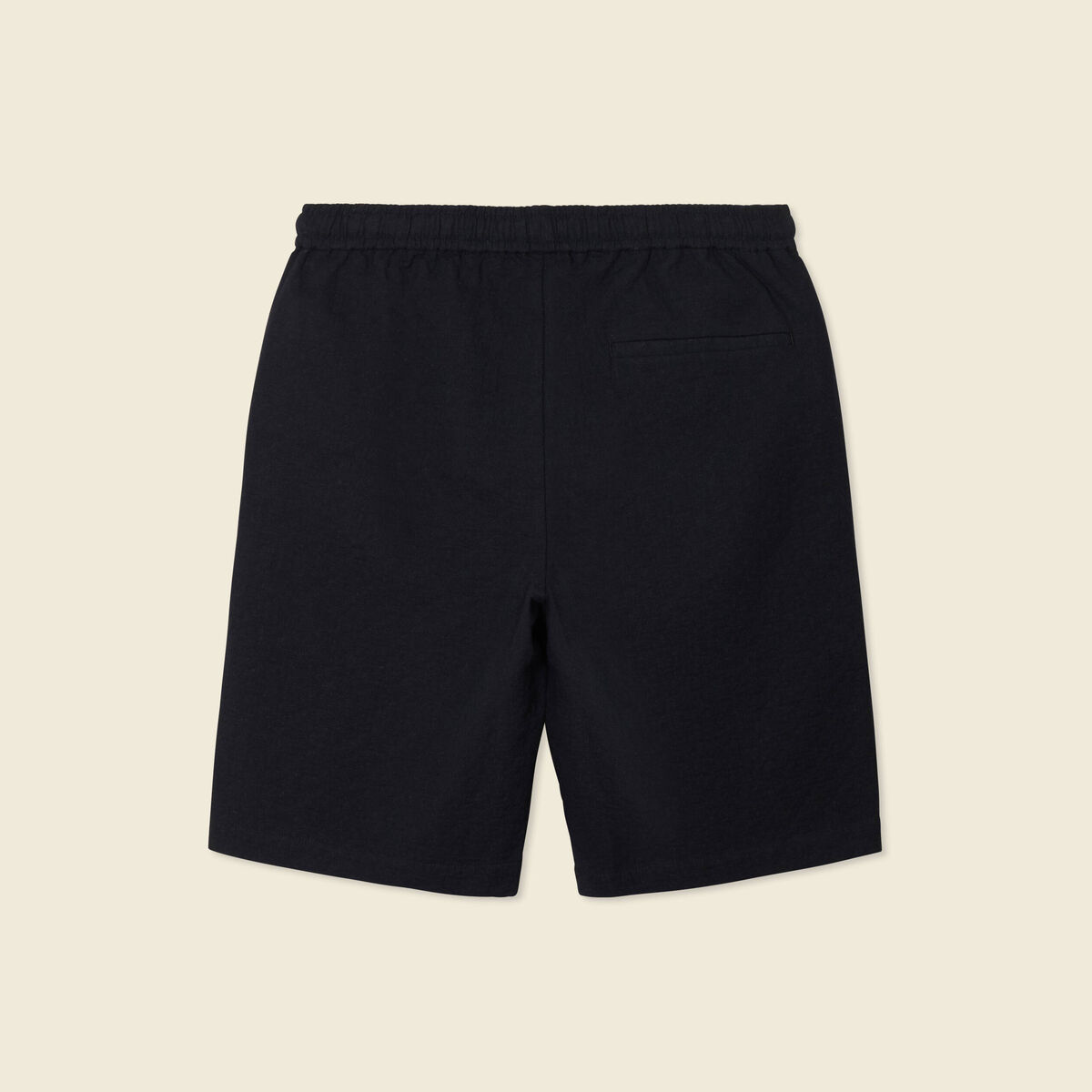 Short droit taille élastiquée noir homme