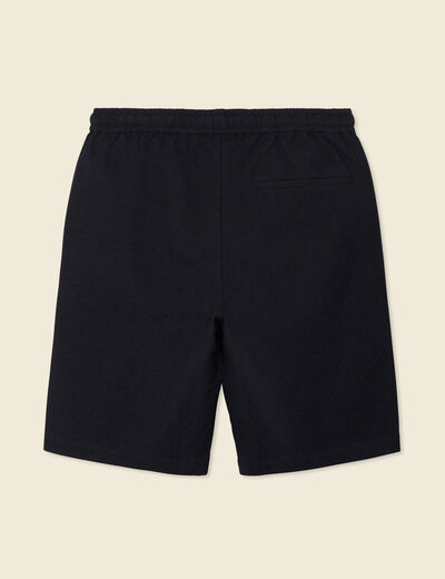 Short droit taille élastiquée noir homme