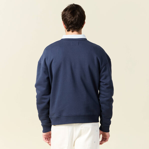 Sweat manches longues bleu marine homme