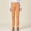Pantalon chino velours côtelé marron clair femme