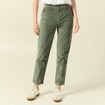 Pantalon large 7/8&egrave;me taille haute vert kaki femme