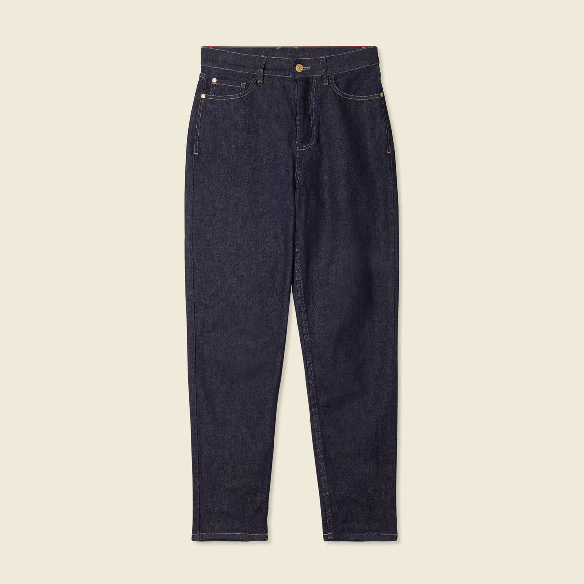 Jeans mom fabriqué en France denim brut femme